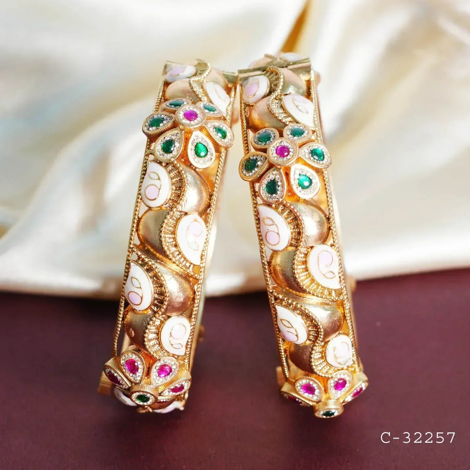 Antique Design Bracelet for Women & Girls, Traditional Indian Brass Jewelry - The Golden Cascade